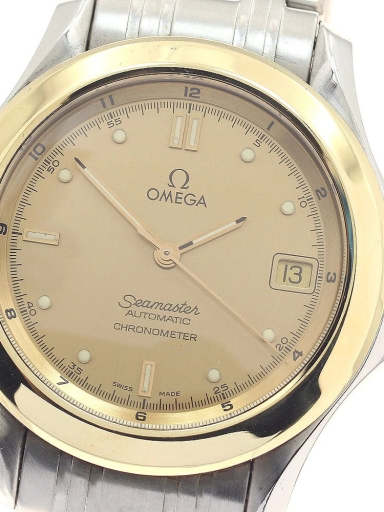 Omega Seamaster120 240110 Yg Bezel Chronometer Gold Dial Automatic Mens882032